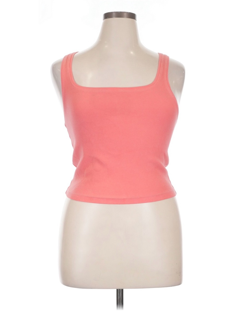 Women’s Square Neck Ribbed Tank Top - Pink XL
